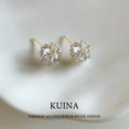 thumbnail image 4 of Zircon burst flash exquisite stunning sterling silver needle earrings female new light luxury senior sense of ear jewelry design small earrings, 4 of 6