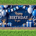 thumbnail image 6 of Blue Theme Happy Birthday Banner Celebration Decor Balloon Decoration Star Design Birthday Decor for Birthday Party Event Decoration Indoor Celebration, 6 of 8