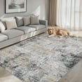 thumbnail image 3 of Area Rugs 10x12 Living Room - Washable Rug Modern Abstract Soft Large Neutral Non-Slip Carpet Indoor Floor Thin Carpets for Bedroom Dining Room Farmhouse Nursery Home Office Brown Black Grey, 3 of 17
