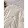thumbnail image 5 of Jersey de cuello alto suave para mujer, suéter básico informal ajustado, elástico, Top de punto acanalado suave, otoño e invierno, 2024, 5 of 5