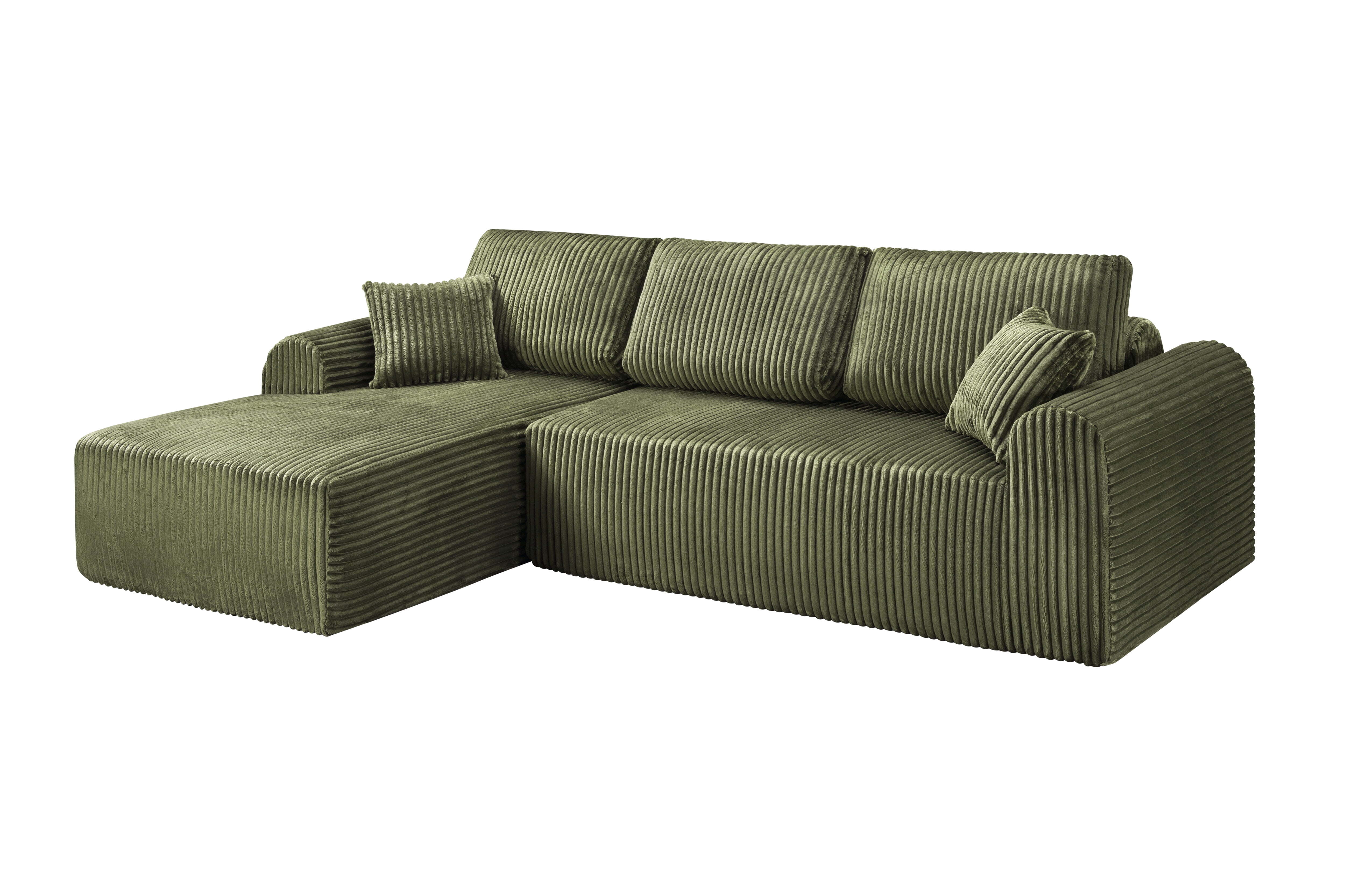 Shikeyi 109" Cloud Modular Sectional Sofa Couch with L-Shape Chaise,Modern Minimalist Upholstered Boneless Couches for Living Room Bedroom, Green