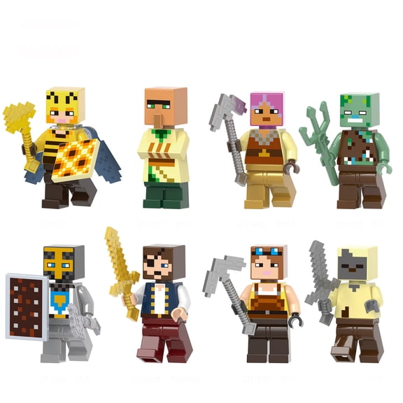 8 PCS Minifigures Set –World Game Mine Movies Building Blocks, Creative Puzzle Toys for Children Christmas Gift Birthday Present