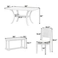 thumbnail image 2 of Harper & Bright Designs 6 Pieces Farmhouse Kitchen Table set for 6, Wooden Rustic Dining Table set with 4 Cross Back Chairs and Bendch, Antique Graywash, 2 of 16