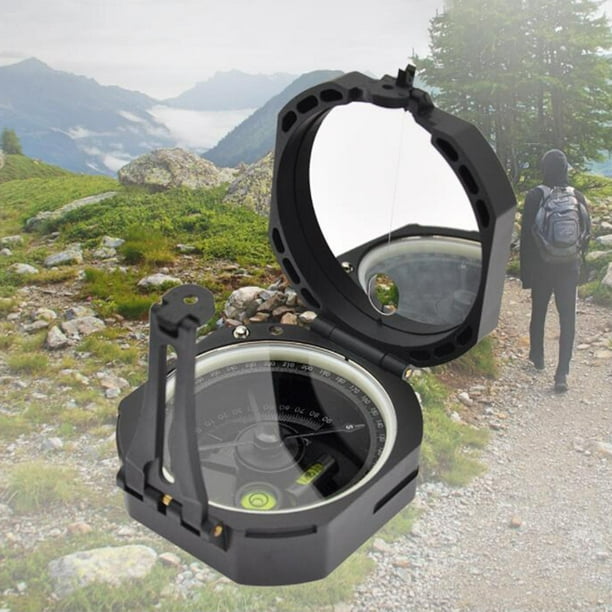 Espejo de Brújula multifunción DYNWAVEMX con bolsa de transporte Declinación ajustable Supervivencia ligera Fluorescente