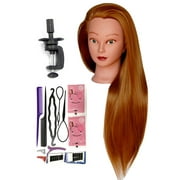 30" Synthetic Fiber Mannequin Head (Long and Thick) Hairdresser Training Head Manikin Cosmetology Doll Head with Gift Set