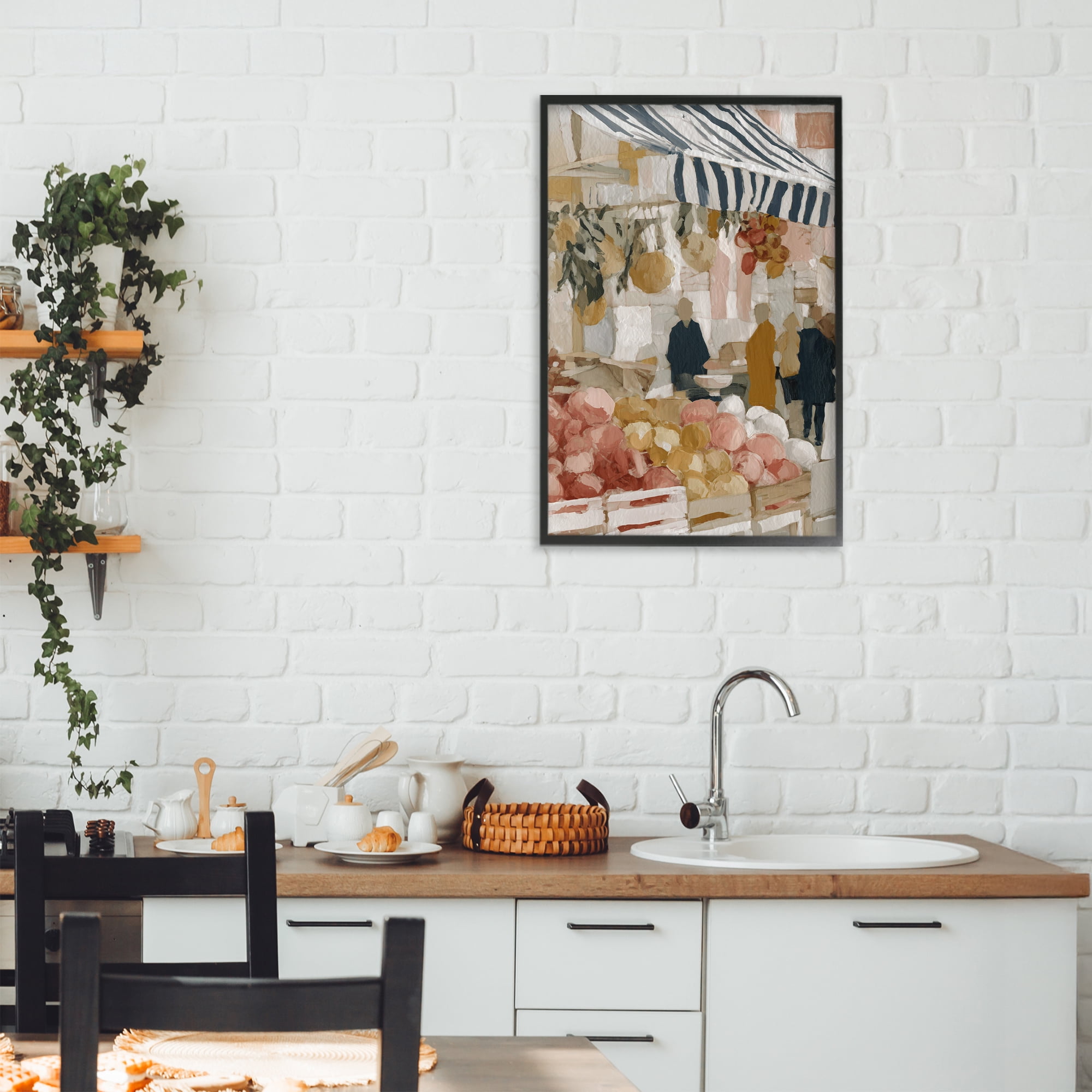Stupell Industries Market Stall with Fresh Citrus Black Framed Giclee Art, design by Chromatic Storm Studio