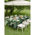 thumbnail image 4 of Outdoor Tablecloth with Umbrella Hole for Patio/Picnic/Party/Camping, Palm Leaves Tropical Waterproof Table Cloth Rectangle Table Cover Washable, Green Botanical Summer Green Ombre (60"x 120"), 4 of 8