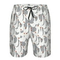 thumbnail image 3 of Logiee White goose Print Mens Swim Trunks Quick Dry Board Shorts,Breathable Hawaii Beach Shorts Swimwear Bathing Suits-3X-Large, 3 of 6