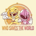 thumbnail image 2 of Men's Power Rangers Who Saves The World  Graphic Tee Beige 2X Large, 2 of 4