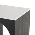 thumbnail image 4 of DecMode 47" x 32" Black Wood Art Deco Arched Cutout Console Table with White Marble Tabletop, 1-Piece, 4 of 9