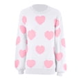 thumbnail image 6 of VISALY Plus Size Heart Sweater Love Print Heart Sweater Trendy Sweaters Tunic Sweater Pullover Sweater Lightweight Sweaters Fitted Sweaters Patterned Sweater Tunic Sweater Basic Sweaters White Xxl, 6 of 7