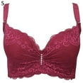 thumbnail image 2 of Jiaroswwei Women Adjustable Push Up Side Gathering Furu Lace Sexy Bra Shaping Underwear, 2 of 8