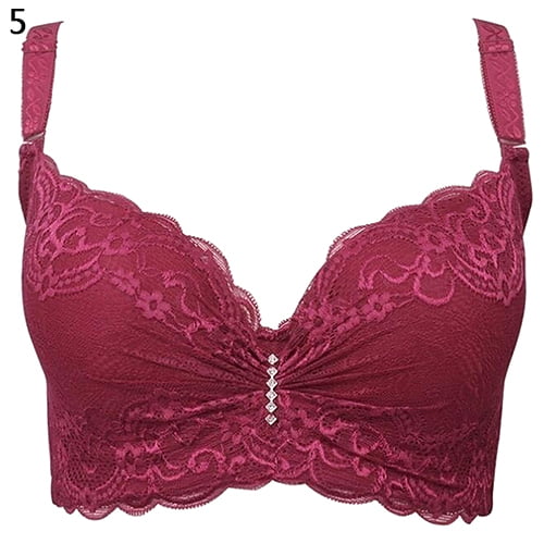 Cheers Sexy Women Solid Color Lace Push Up Underwired Bra Thin Brassiere  Underwear