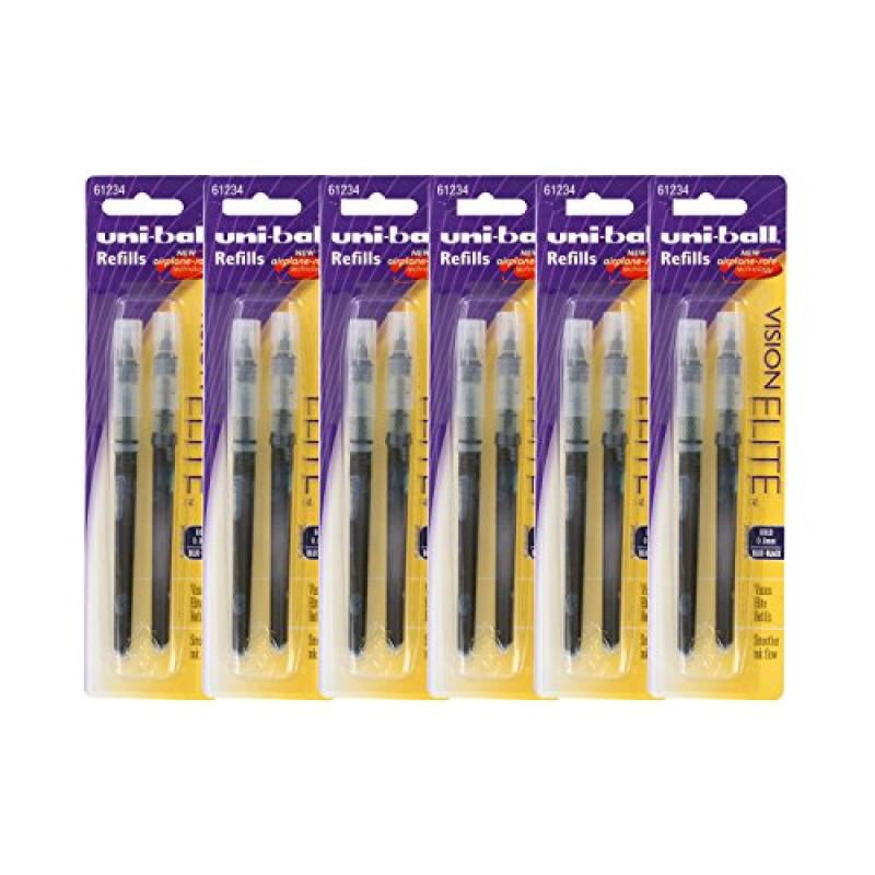 UniBall Vision Elite Rollerball Pen Refills, 0.8mm, Bold Point, Blue