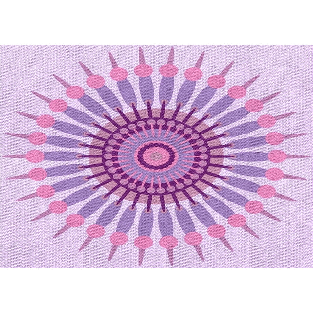 Ahgly Tapis Rectangulaire Lavable en Machine Intérieur Transitionnel Violet, 6 Pieds x 9 Pieds