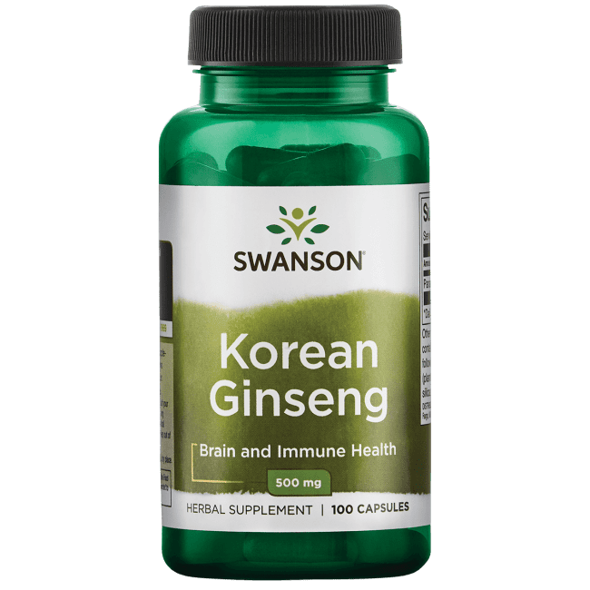 Swanson Korean Ginseng 500 mg 100 Capsules
