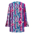 thumbnail image 5 of Kezqiaxn 4Th Of July Womens Clothes Fashion 3/4 Sleeve V-Neck Ruched Button Shirt Summer Tops Plus Size Blouses for Women, 5 of 5