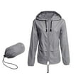 thumbnail image 4 of ZJXFGS Men and Women's Hooded Raincoat Waterproof Rain Jackets Lightweight Raincoat for Women Outdoor Hooded Windbreaker Gray S, 4 of 7