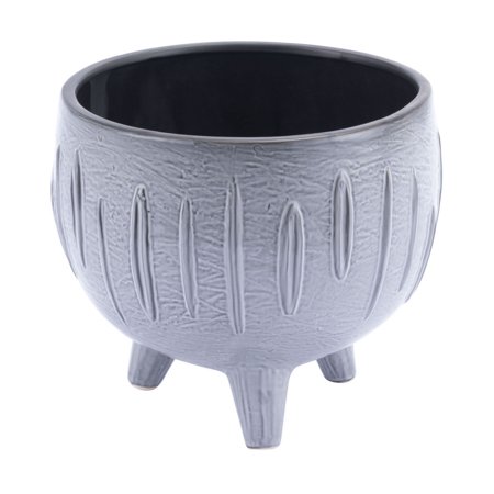 HomeRoots Decor 9.8-inch x 9.8-inch x 8.1-inch Gray  Ceramic  Planter