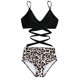 thumbnail image 4 of Traje De Baño De Mujer Traje De Baño De Dos Piezas De Cintura Alta Con Estampado Cruzado Tmvgtek Mujer, 4 of 5