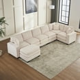 thumbnail image 5 of Soft Corduroy Sofa with Ottoman | Ideal for Home Entertainment | Offers Durable and Comfortable Seating, 5 of 6