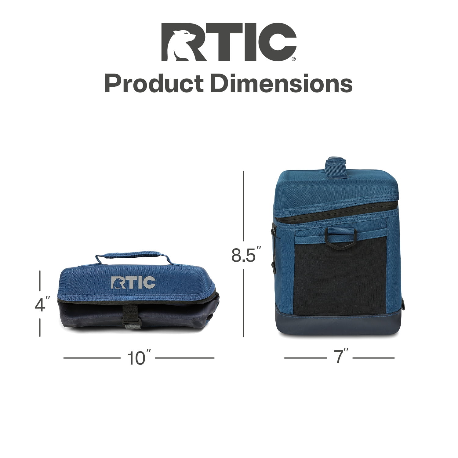 RTIC 8-Can, 5 Qt, Collapsible Soft Cooler with Bottle Opener, Navy