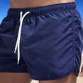 thumbnail image 6 of Summer Low-rise Elastic Waistband Drawstring Beach Surfing Shorts Breathable Side Irregular Trim Men Swimwear Shorts-White,2XL, 6 of 7