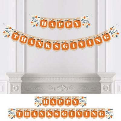 Happy Thanksgiving Fall Harvest Party Bunting Banner Party