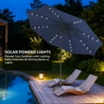 thumbnail image 3 of Autlaycil 10 FT Patio Umbrella with Base, Steel Tilt and Crank, Includes 32 Solar LED Lights, Navy Blue, 3 of 6