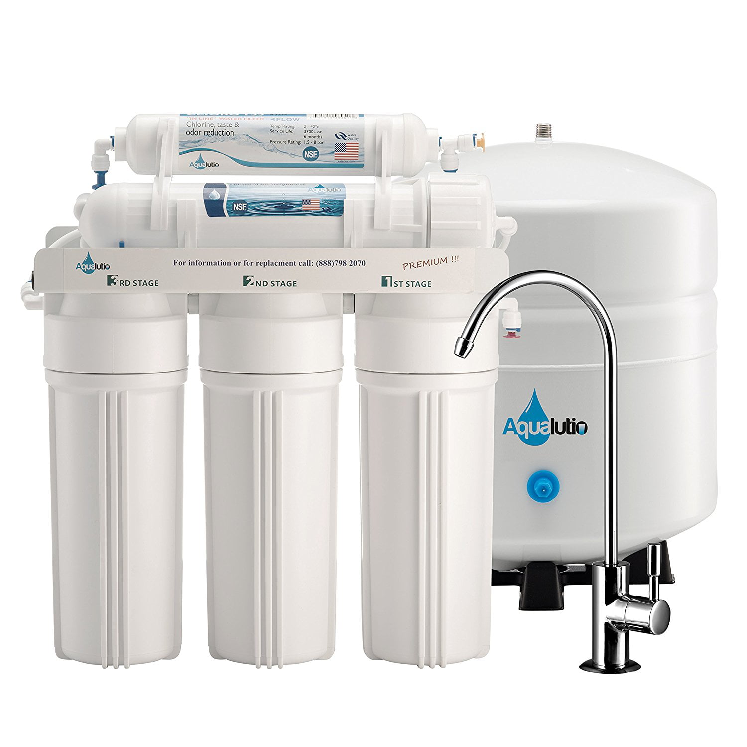 AquaLutio, Premium 5Stage Reverse Osmosis Filtration Home System For Clean And Healthy Drinking