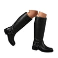 thumbnail image 2 of Timeless Women's Mid-Calf Boots with Adjustable Strap for Everyday Casual and Autumn Outfits Leather Upper Comfortable Block Heel - Outsole Versatile Solid Color Design, 2 of 4