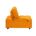 thumbnail image 3 of 40 Inch Long 1 Seater Sofa with Spring Cushion, Modern Convertible Sofa Bed, Teddy Fabric Couch for Apartment/Office/Living Room, Orange, 3 of 5