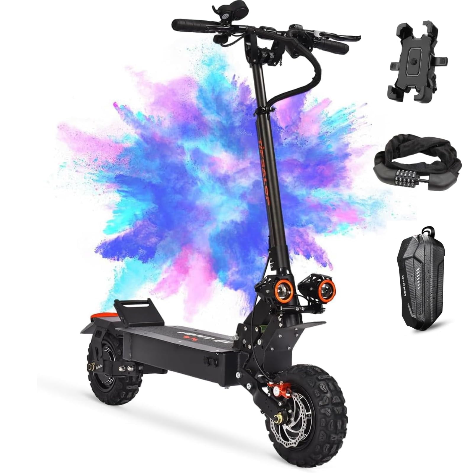 Cleytro Folding Electric Scooter, Self-Balancing Adult,Dual Motor, 60V30AH Battery, 50 MPH