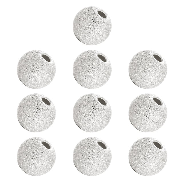 10 piezas de cuentas de bola redondas, cuentas espaciadoras plateadas plateadas, suministros de joyería hechos a mano, accesorios para hacer Ropa, zapatos y accesorios Miscelánea Oro Blanco 5MM Sonducket AP010775-03B