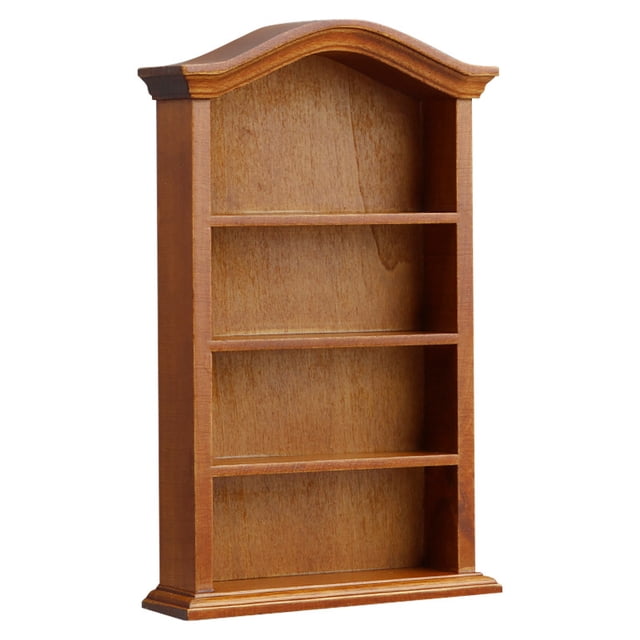 Librería Dollhouse Furniture en miniatura con tapa arqueada de madera