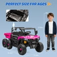 thumbnail image 6 of Track Seven 24V Ride on Dump Truck, 400W 6-Wheel Ride on UTV Car for Big Kids with Electric Dump Bed, Remote Control, Music, Lights, Spring Suspension, 24V Ride on Toy Car for Kids Aged 3+, Pink, 6 of 7