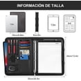 thumbnail image 3 of Carpeta Portfolio Profesional Portátil con Asa, Carpeta para Documentos A4 Multifuncional, Almacena Móviles y Tabletas, Incluye 100 Hojas de Papel y Bolsas de PVC, Ideal para Profesionales de Negocios, 3 of 4