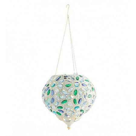Wind & Weather Solar Mosaic Hanging Light with Acrylic  Jewels  and Hanging Chain