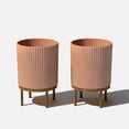 thumbnail image 1 of Veradek Demi Series Raised 16" Plastic-Stone Planter - (Terracotta/Brown, 2 Pack), 1 of 10