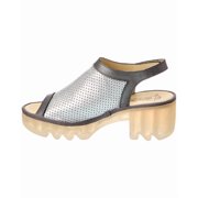 FLY London Leather Sandal, 38, Silver