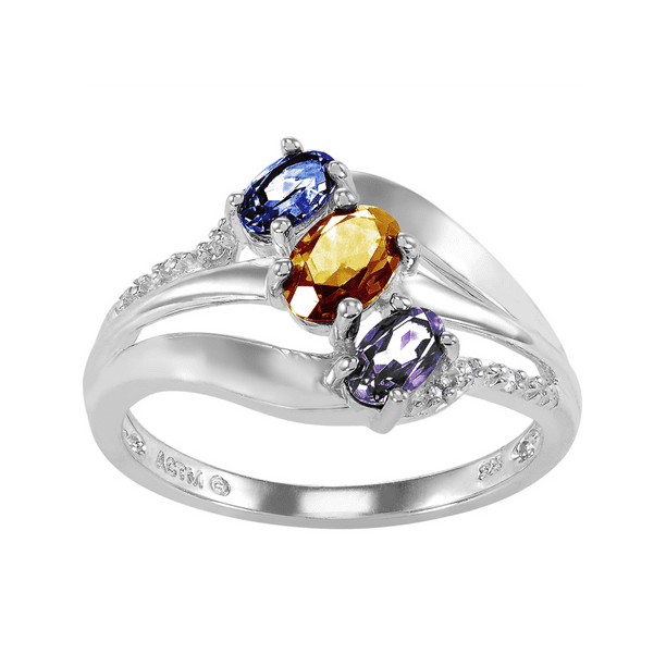 Personalized Family Jewelry Alyssa 3 Simulated Birthstone Mother's Ring
