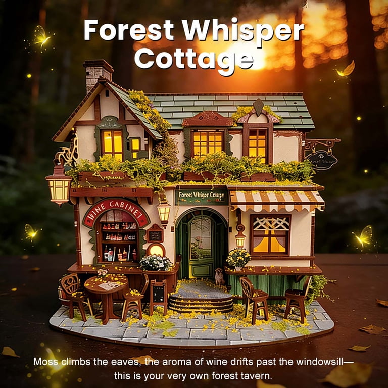 220PCS Forest Whisper Cottage 3D Wooden Puzzle Miniature House