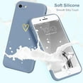 thumbnail image 6 of for iPhone SE Case 2022/2020, iPhone 8 iPhone 7 Case for Women Girls Silky Soft Protective Shockproof Silicone Phone Case with Cute Heart Design, Blue Grey, 6 of 7
