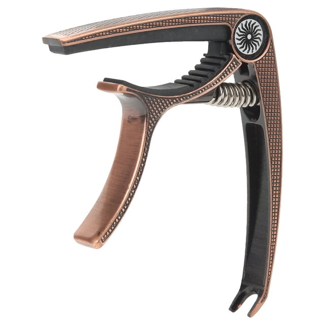 Acoustic Guitar Capo, Strong Spring Stylish Appearance Trigger Capo For 6 String Red Copper