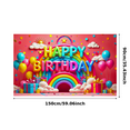thumbnail image 2 of Colorful Happy Birthday Banner with Rainbow Sun Clouds Balloons and Gifts Backdrop Party Supplies Birthday Decoration Photography Props Birthday Party Decorations, 2 of 7