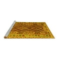 thumbnail image 2 of Ahgly Company Machine Washable Indoor Round Oriental Yellow Traditional Area Rugs, 4' Round, 2 of 4