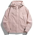 thumbnail image 4 of Maoxin Mens Jacket Men's Casual Loose Fitting Long Sleeved Zippered Hooded Jacket Jackets for Men , Pink , XL, 4 of 5