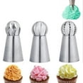 thumbnail image 2 of 3Pcs/Set Cake Icing Nozzles, Stainless Steel Ball Icing Piping Tips, Buttercream Icing Piping Nozzles Cake Decorating Tool, Baking Supplies for Cookie Flower Cakes Pastry Cupcakes Fondant, 2 of 7