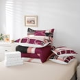thumbnail image 5 of YST Geometric Circles Swirls Bed in a Bag Twin Modern Pink Purple Black Gray Comforter Set 7 Piece Abstract Geometry Grid Down Comforter Stripes Square Reversible Bedding Set Simple Style, 5 of 5