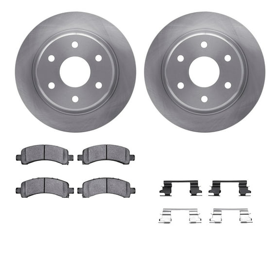 Dynamic Friction Company Rear Brake Rotors with Ultimate Duty Performance Brake Pads includes Hardware 6412-48083
